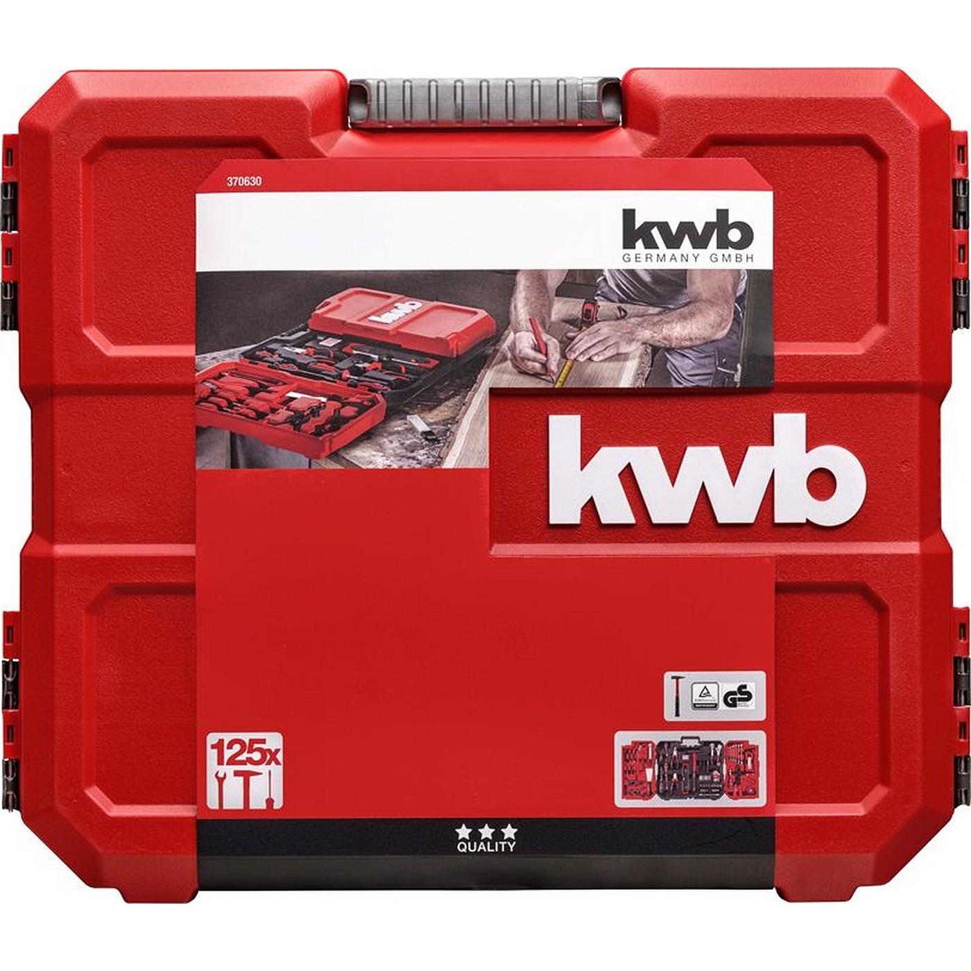 KWB 370630 125-Teilig Werkzeugkoffer stabiles Werkzeug-Case mit den  wichtigsten Werkzeugen