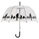 Esschert Design TP166 Regenschirm mit Vögel transparent, 83 x 82 cm