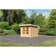 Karibu Gartenhaus Langwedel 2 (237x237 cm) naturbelassen Set mit Boden & Dachfolie
