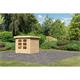 Karibu Gartenhaus Walsrode 2 (213x217 cm) naturbelassen Set mit Boden & Dachfolie